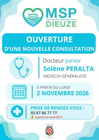 Nouvelle consultation médecin généraliste à Dieuze